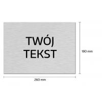 Tabliczka SREBRNA 260x180 mm